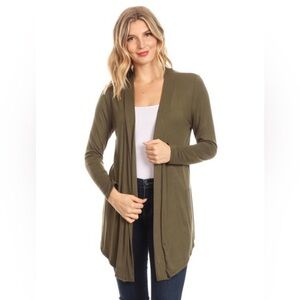Plus size Elegant Olive Women's Cardigan